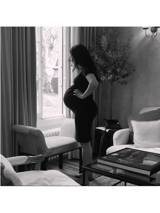 Hatch Maternity - The Softsculpt Knit Eliza Dress - Black / Size 1 - Picture 3 of 11